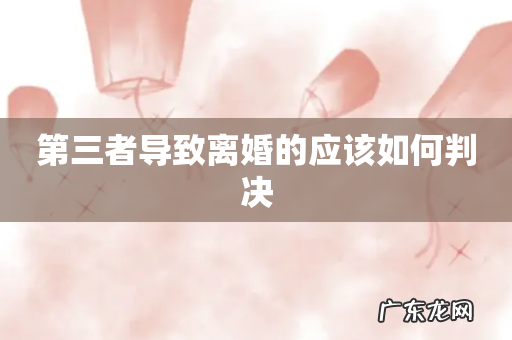 第三者导致离婚的应该如何判决