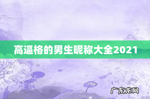 高逼格的男生昵称大全2021