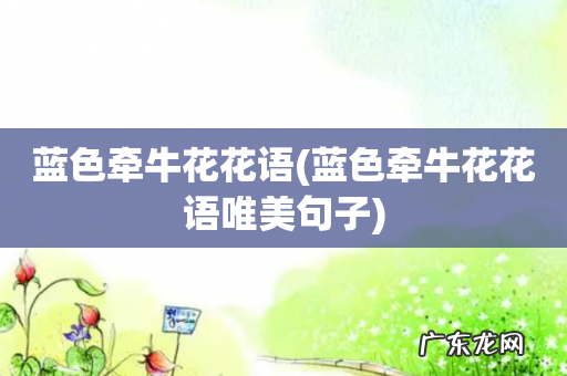蓝色牵牛花花语唯美句子 蓝色牵牛花花语