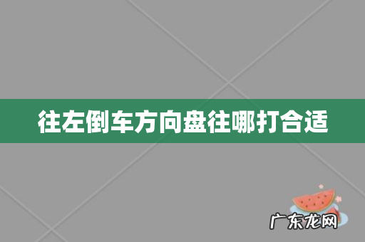往左倒车方向盘往哪打合适