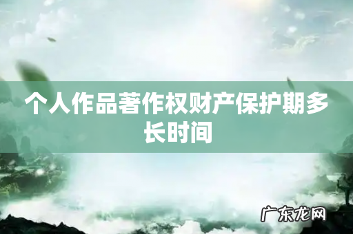 个人作品著作权财产保护期多长时间