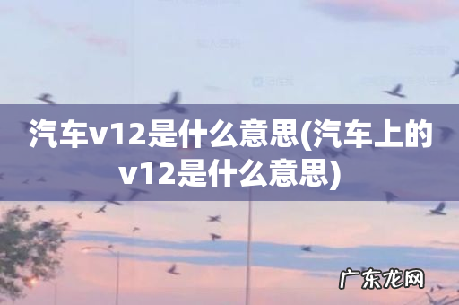 汽车上的v12是什么意思 汽车v12是什么意思