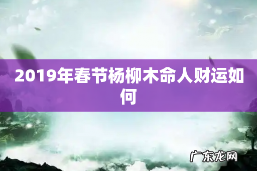 2019年春节杨柳木命人财运如何