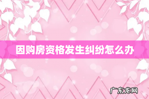 因购房资格发生纠纷怎么办