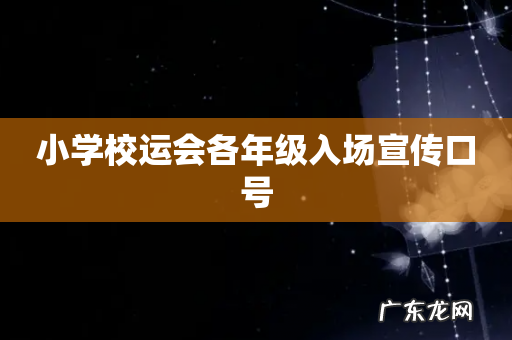 小学校运会各年级入场宣传口号
