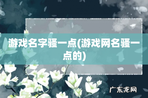 游戏网名骚一点的 游戏名字骚一点