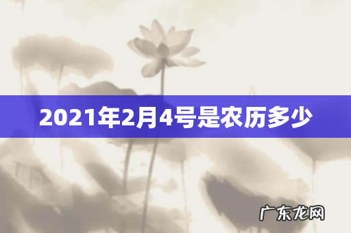 2021年2月4号是农历多少