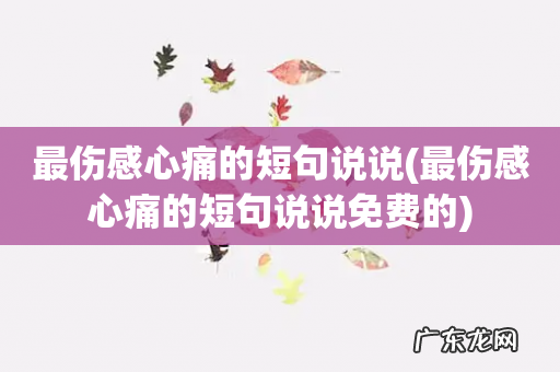 最伤感心痛的短句说说免费的 最伤感心痛的短句说说