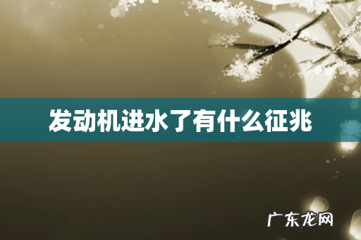 发动机进水了有什么征兆