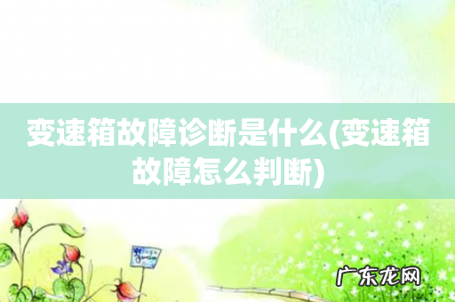 变速箱故障怎么判断 变速箱故障诊断是什么