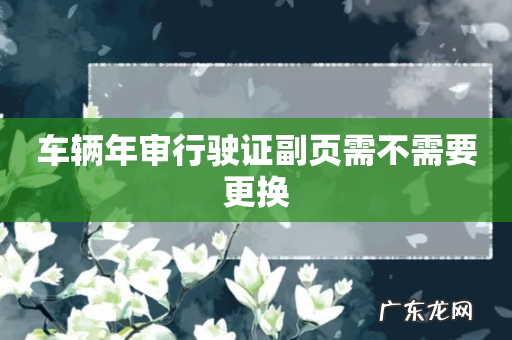 车辆年审行驶证副页需不需要更换