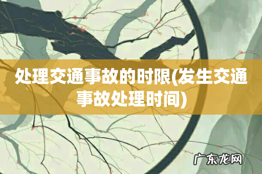 发生交通事故处理时间 处理交通事故的时限