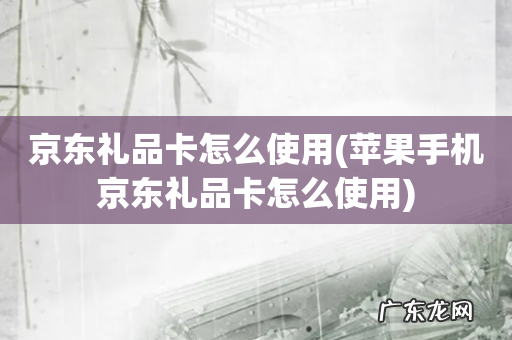 苹果手机京东礼品卡怎么使用 京东礼品卡怎么使用