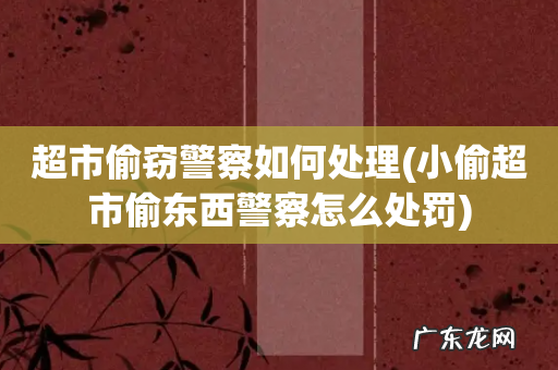 小偷超市偷东西警察怎么处罚 超市偷窃警察如何处理
