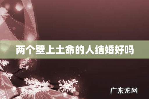 两个壁上土命的人结婚好吗