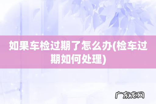 检车过期如何处理 如果车检过期了怎么办