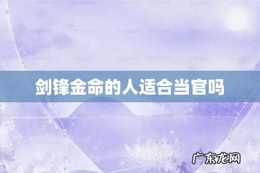 剑锋金命的人适合当官吗