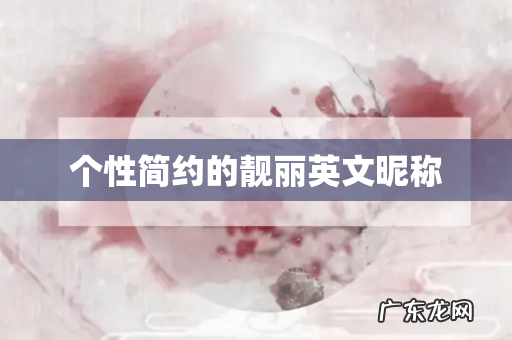 个性简约的靓丽英文昵称