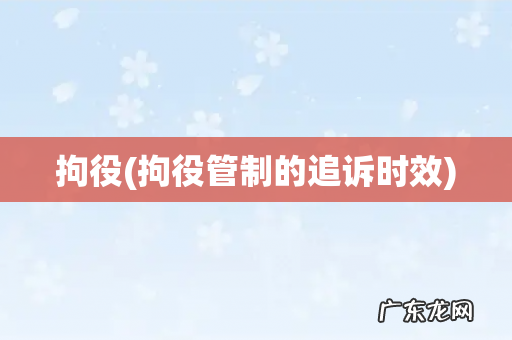 拘役管制的追诉时效 拘役