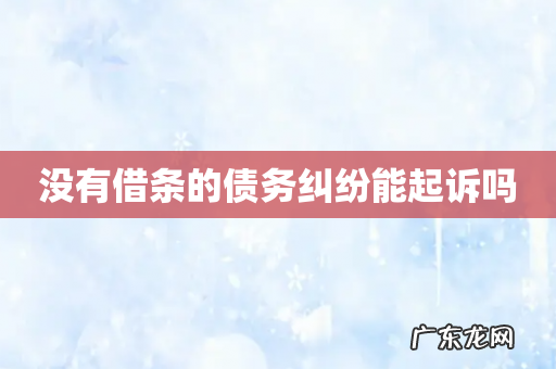 没有借条的债务纠纷能起诉吗