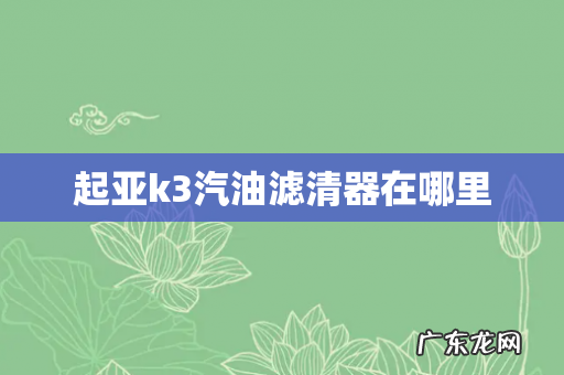 起亚k3汽油滤清器在哪里