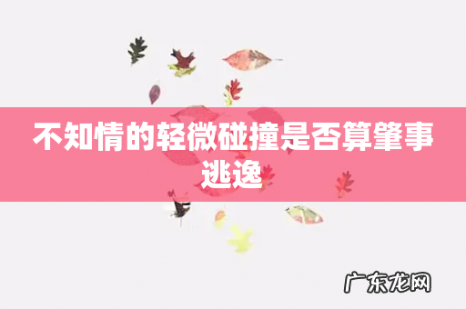 不知情的轻微碰撞是否算肇事逃逸