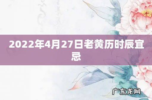 2022年4月27日老黄历时辰宜忌
