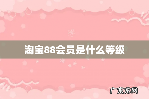 淘宝88会员是什么等级