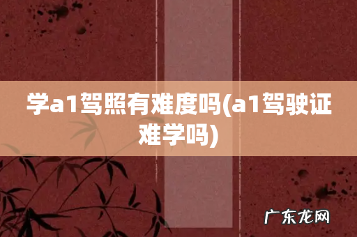 a1驾驶证难学吗 学a1驾照有难度吗