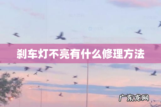 刹车灯不亮有什么修理方法