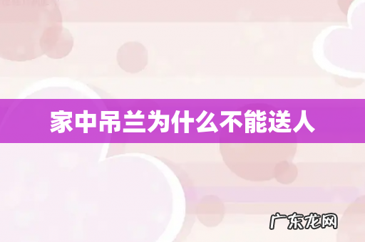 家中吊兰为什么不能送人