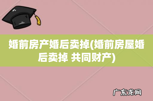 婚前房屋婚后卖掉 共同财产 婚前房产婚后卖掉