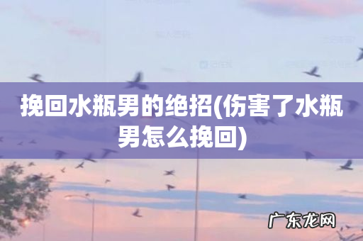 伤害了水瓶男怎么挽回 挽回水瓶男的绝招