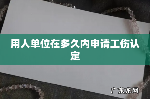 用人单位在多久内申请工伤认定
