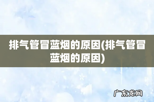 排气管冒蓝烟的原因 排气管冒蓝烟的原因
