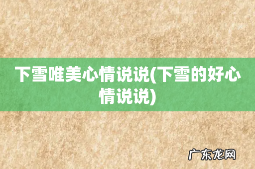 下雪的好心情说说 下雪唯美心情说说