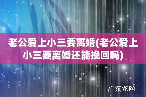 老公爱上小三要离婚还能挽回吗 老公爱上小三要离婚
