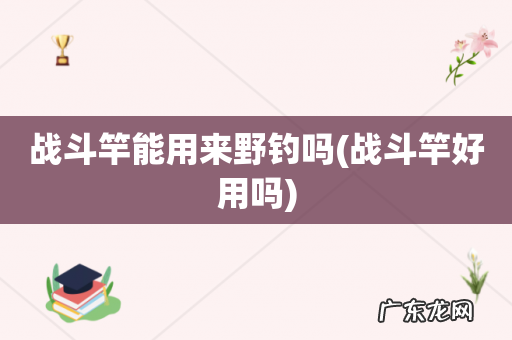 战斗竿好用吗 战斗竿能用来野钓吗