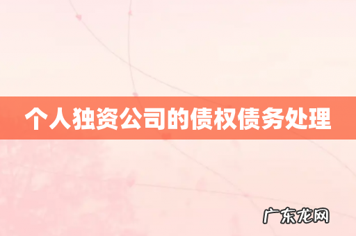 个人独资公司的债权债务处理