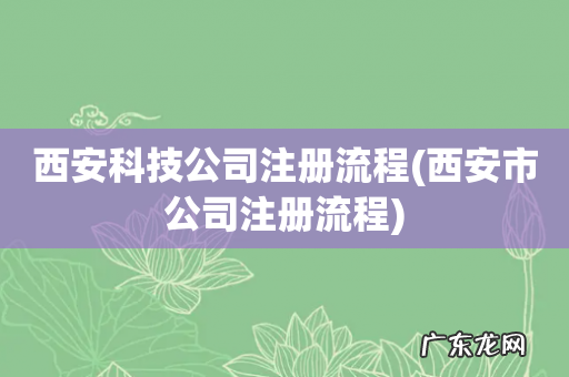 西安市公司注册流程 西安科技公司注册流程