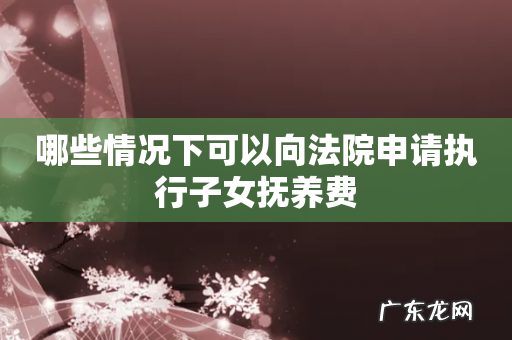 哪些情况下可以向法院申请执行子女抚养费