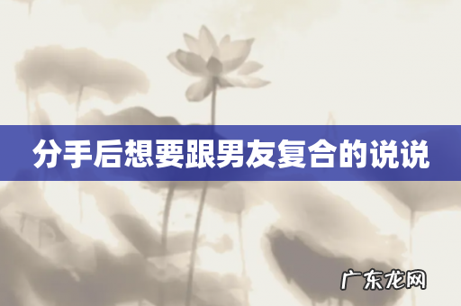 分手后想要跟男友复合的说说