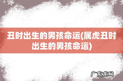 属虎丑时出生的男孩命运 丑时出生的男孩命运