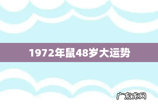 1972年鼠48岁大运势