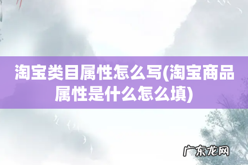 淘宝商品属性是什么怎么填 淘宝类目属性怎么写