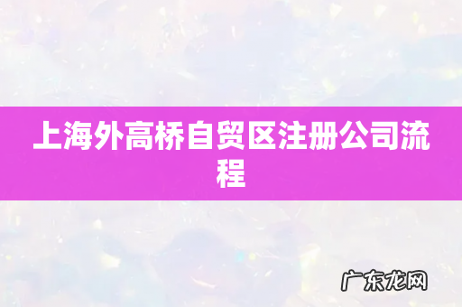 上海外高桥自贸区注册公司流程