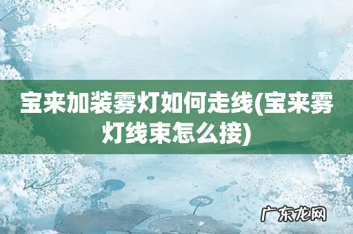 宝来雾灯线束怎么接 宝来加装雾灯如何走线