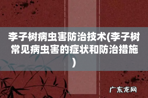 李子树常见病虫害的症状和防治措施 李子树病虫害防治技术
