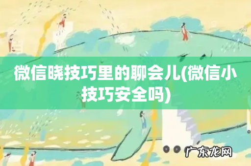 微信小技巧安全吗 微信晓技巧里的聊会儿