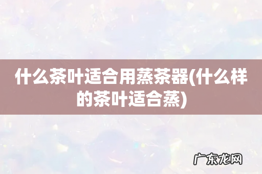 什么样的茶叶适合蒸 什么茶叶适合用蒸茶器